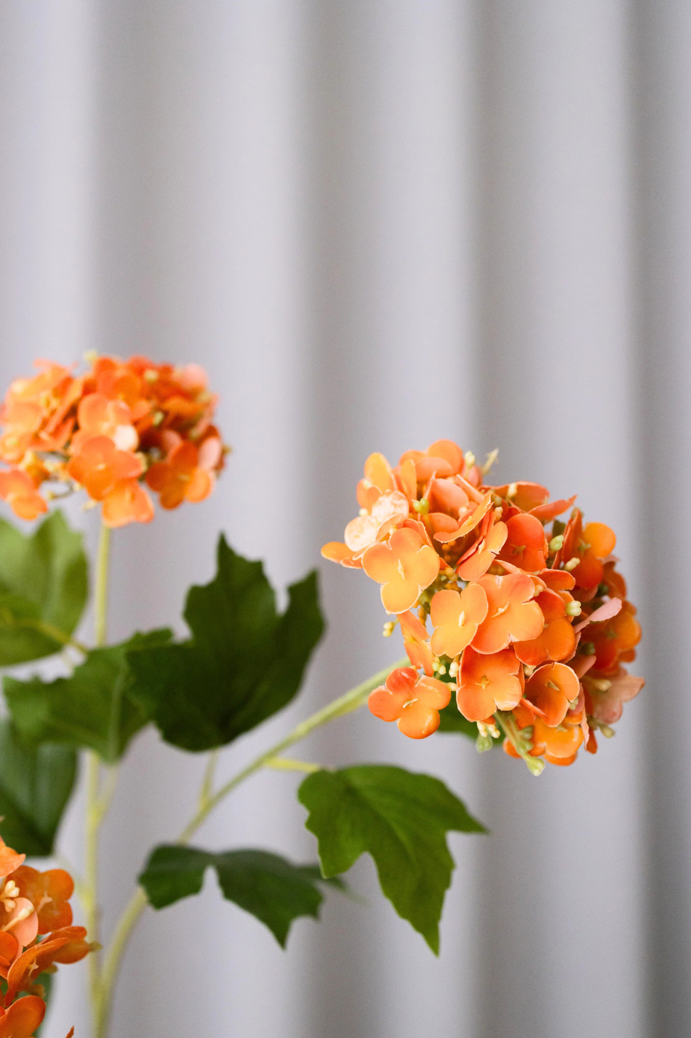 Kunstig Snowball hortensia - orange